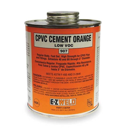 CPVC Cement,32 Oz,Orange