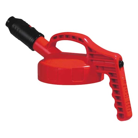 Stumpy Spout Lid,w/1 In Outlet,HDPE,Red