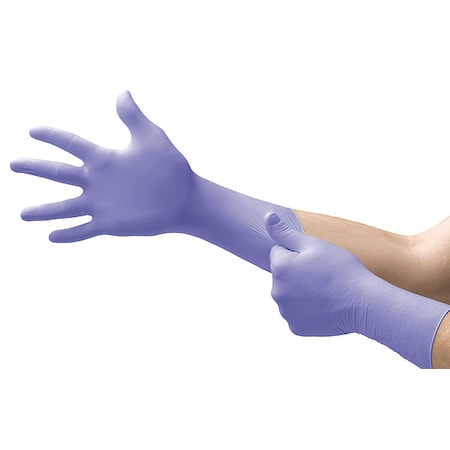 Exam Gloves With Advanced Barrier Protection, Nitrile, Powder Free, Violet Blue, L, 50 PK