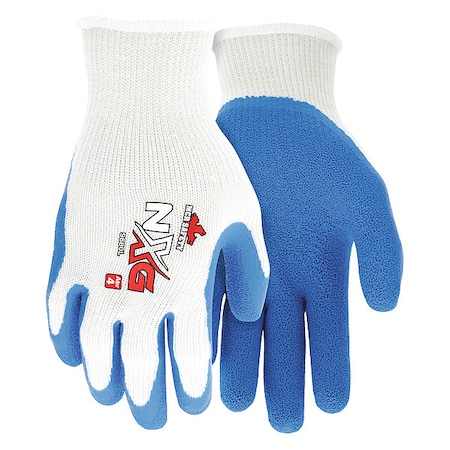 Latex Coated Gloves, Palm Coverage, Blue/White, M, PR