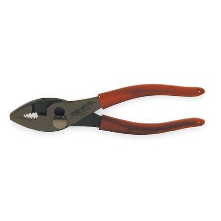 8-1/16 In Combination Slip-Joint Pliers W/Grip, 1 13/64in Jaw, Tether Capable, Dipped