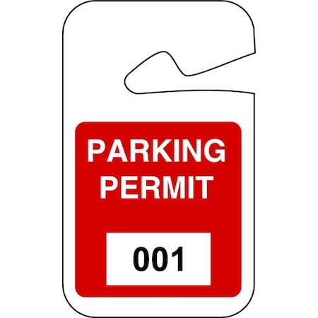 Parking Permits,Rearview,001-100,Wht/Red