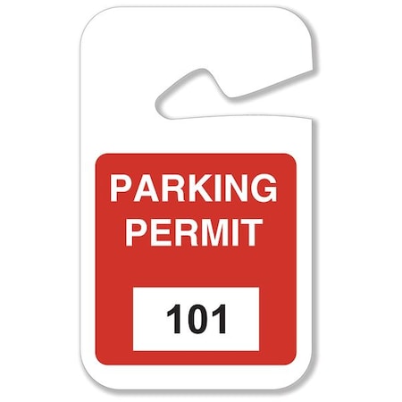 Parking Permits,Rearview,101-200,Wht/Red