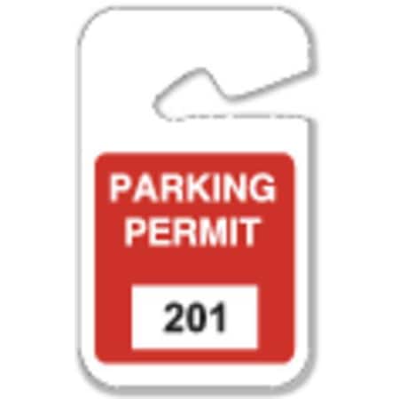Parking Permits,Rearview,201-300,Wht/Red