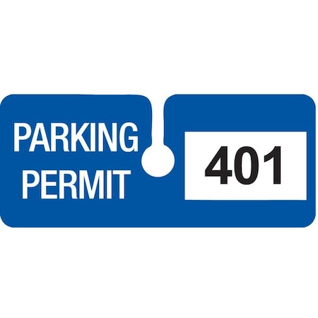 Parking Permits,Rearview,Wht/Blue,PK100