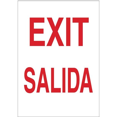 Exit Sign,14X10,R/WHT,Exit/Salida