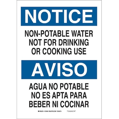 Notice Sign, 14X10, Bl And Bk/Wht, Text, Height: 14, 39081