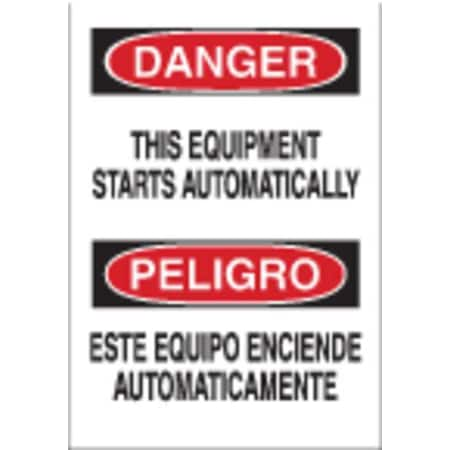 Danger Sign, 14 In Height, 10 In Width, Polyester, Rectangle, English, Spanish