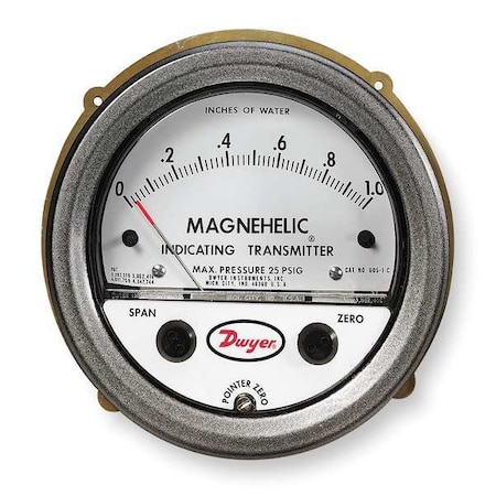 Dwyer Magnehelic Pressure Transmitter, 0/1.0inWC