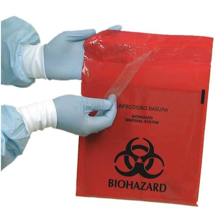Biohazard Bags,1 Gal.,Red,PK100