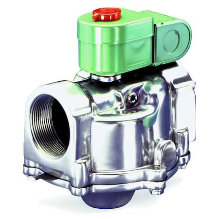 120V AC Aluminum Fuel Gas Solenoid Valve With Test Port, Normally Open, 2 In Pipe Size