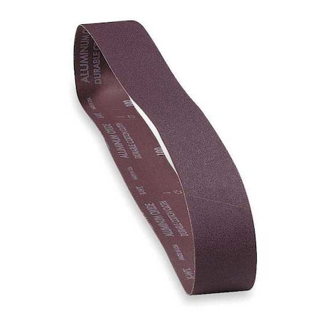 Sanding Belt, Coated, 3 In W, 21 In L, 100 Grit, Fine, Aluminum Oxide, R255 Metalite, Brown