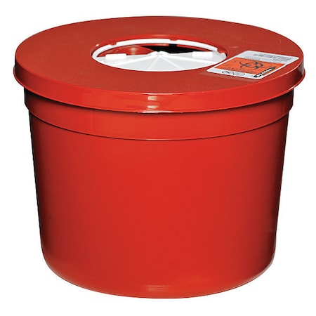 Sharps Container,Red,Round,5 Qt,PK5
