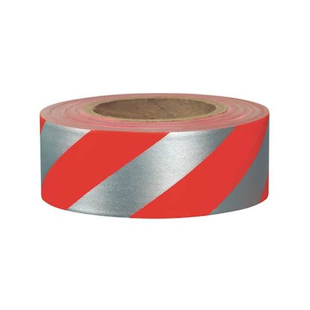 Flagging Tape,Red/Silvr,300ft X 1-3/16In