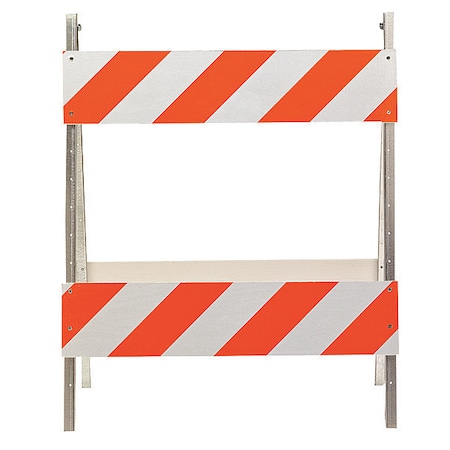 Leg Frame Type 2 Barricade, EGR Sheeting, 41 In H, 41 In L, 36 In W, Orange/White