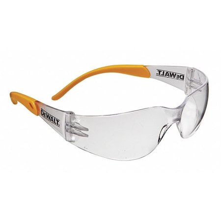 Safety Glasses, Wraparound Yellow/Clear Polycarbonate Lens, Scratch-Resistant