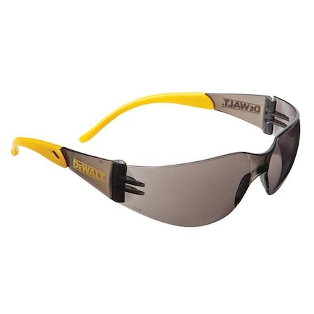 Safety Glasses, Wraparound Yellow/Smoke Polycarbonate Lens, Scratch-Resistant