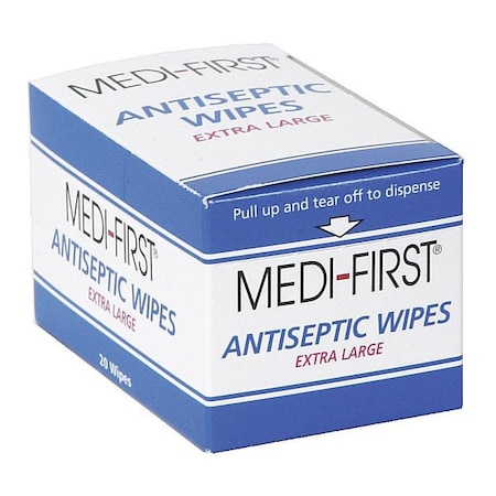 Antiseptic Wipes,Packet,5 X 8 In.,PK20