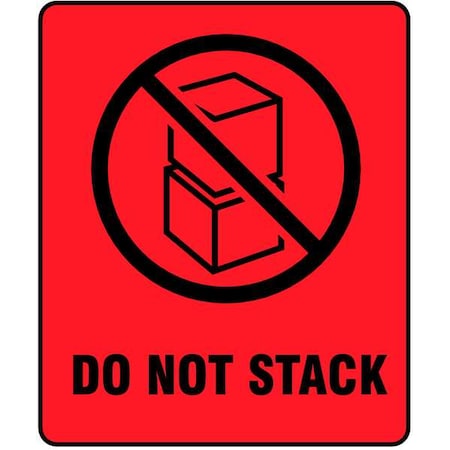 3 X 4 Red Shipping Labels, Do Not Stack, Pk100