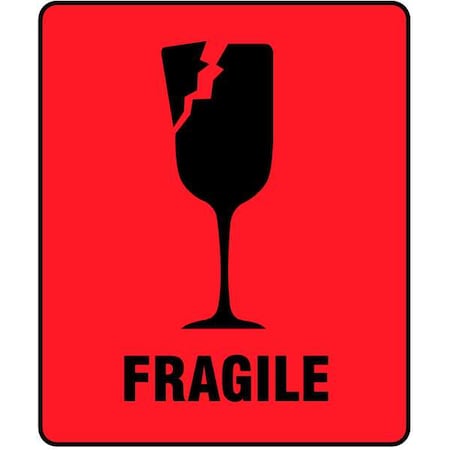 3 X 4 Red Shipping Labels, Fragile, Pk500