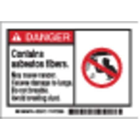 Equipment Label, 3 1/2 In H, 5 In W, Polyester, Horizontal Rectangle, English, 86913