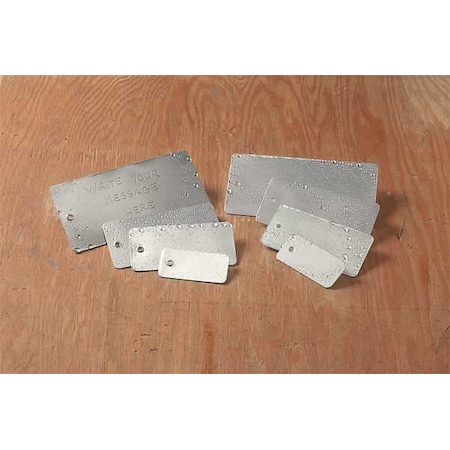 Blank Tag,1-3/8 X 3 In,Silver, Rect,PK25