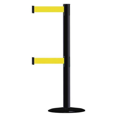 Barrier Post W/ Belt,7-1/2 Ft. L,Yellow