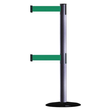 Barrier Post With Belt,7-1/2 Ft. L,Green