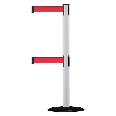 Barrier Post With Belt,7-1/2 Ft. L,Red