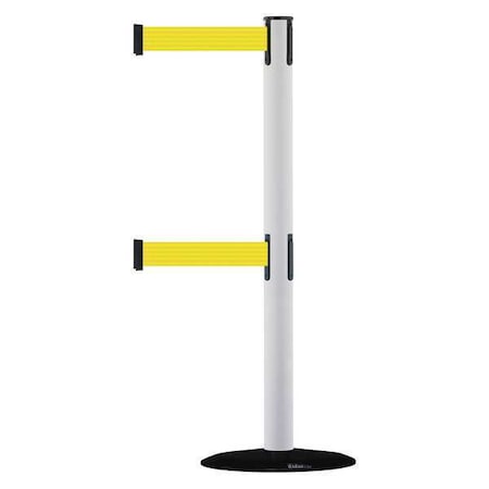 Barrier Post W/ Belt,7-1/2 Ft. L,Yellow