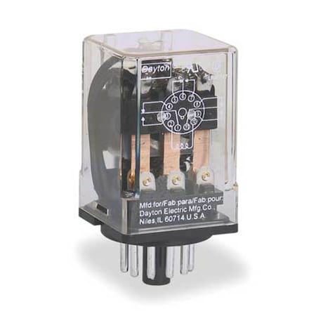 General Purpose Relay, 240V AC Coil Volts, Octal, 11 Pin, 3PDT