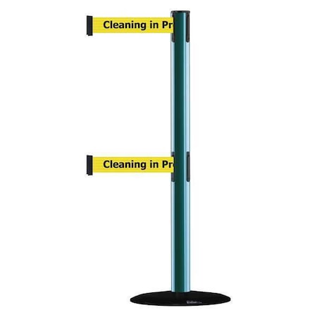 Barrier Post With Belt,Black No Scuff