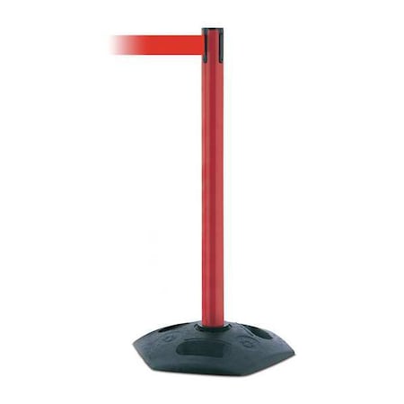 Barrier Post With Belt,7-1/2 Ft. L,Red