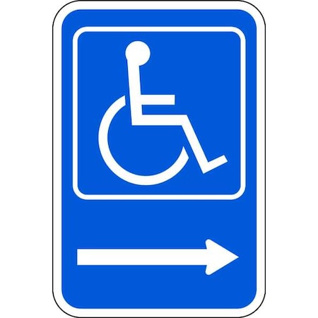 Handicap Parking Sign,Right,18X12,HIP