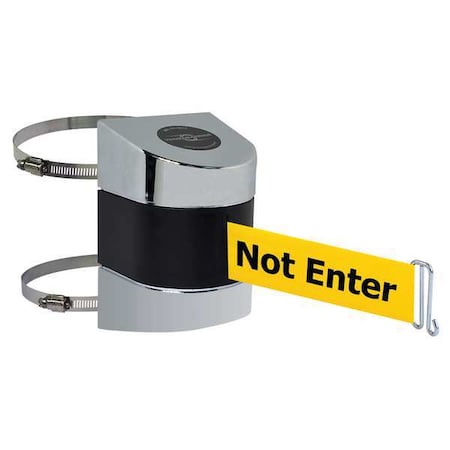 Belt Barrier, Chrome,Belt Color Yellow