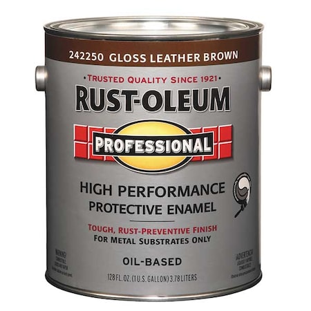 Interior/Exterior Paint, Glossy, Oil Base, Leather Brown, 1 Gal