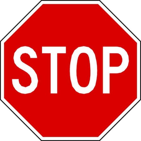 Traffic Sign,18 X 18In,WHT/R,Stop,Text