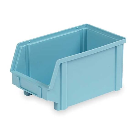 Hang & Stack Storage Bin, Light Blue, Plastic, 9 1/2 In L X 5 3/4 In W X 5 In H