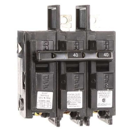 Miniature Circuit Breaker, 40 A, 120/240V AC, 2 Pole, Bolt On Mounting Style, BQ Series