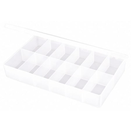 Compartment Box With 12 Compartments, Plastic, 1 3/4 In H X 6-3/16 In W