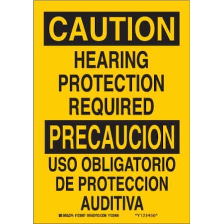 Caution Sign, 14 In Height, 10 In Width, Aluminum, Rectangle, English, Spanish