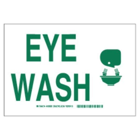 Eye Wash Sign,10X14,Plastic, 122482