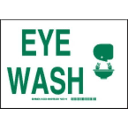 Eye Wash Sign,Green/White,14In W,10In H, 122586