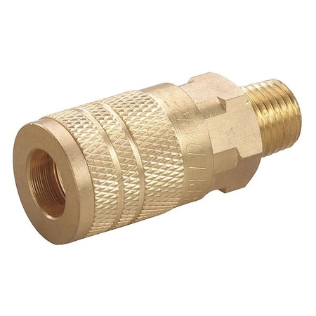 Quick Connect Hose Coupling, 1/4 In Body Size, 1/4 In Hose Fitting Size, MNPT, 30E710