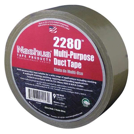 Duct Tape,48mm X 55m,9 Mil,Olive Drab