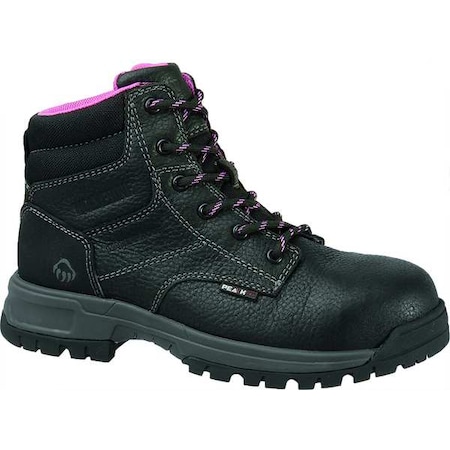 Size 6 Women's 6 In Work Boot Composite Work Boot, Black