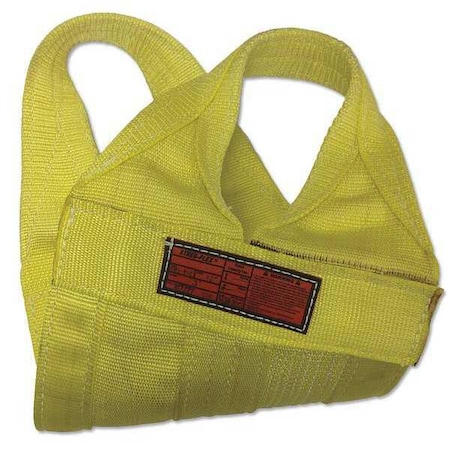 Synthetic Web Sling, Cargo Basket Sling (Wide Body), 14 Ft L, 6 In W, Nylon, Yellow