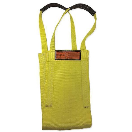 Synthetic Web Sling, Attached Eye Cargo Basket, 10 Ft L, 20 In W, Nylon, Yellow