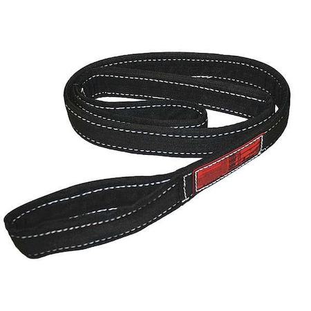 Synthetic Web Sling, Twisted Eye And Eye, 12 Ft L, 1 In W, Nylon, Black