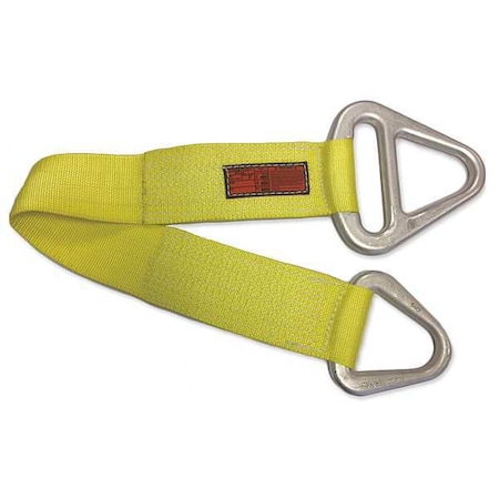 Synthetic Web Sling, Triangle And Choker, 3 Ft L, 4 In W, Nylon, Yellow